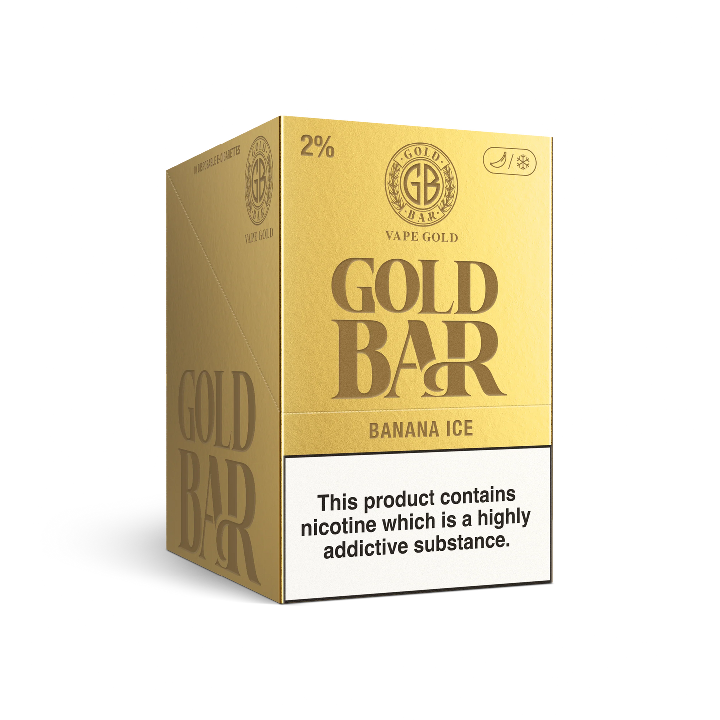 
                  
                    Vape Gold Bar Banana Ice Disposable Vape 20mg Box Of 10
                  
                