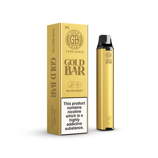 
                  
                    Vape Gold Bar Melon Berry Disposable Vape 20mg Box Of 10
                  
                