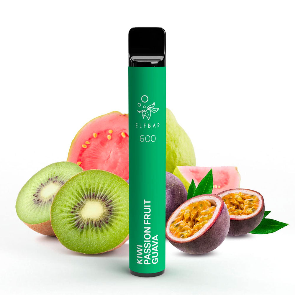 ELFBAR 600 Disposable Vape - 0mg Kiwi Passion Fruit Guava  Box Of 10