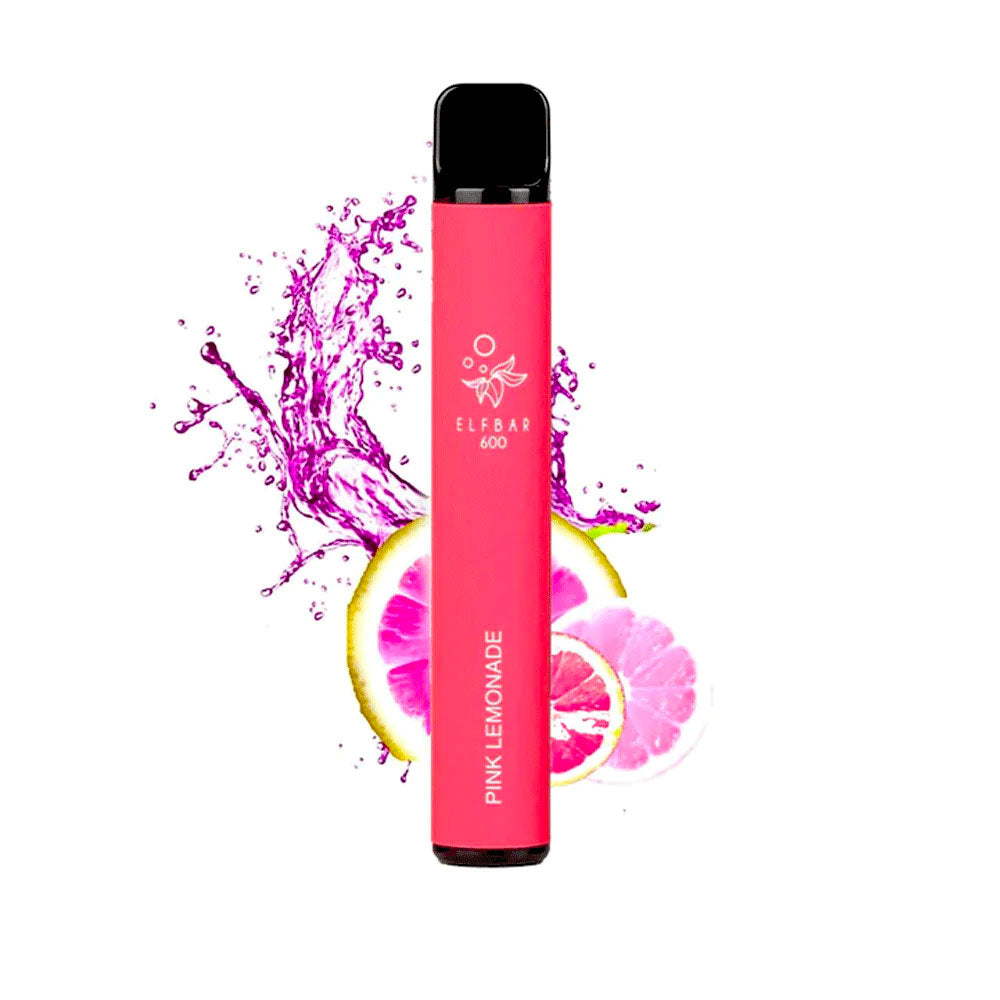 ELFBAR 600 Disposable Vape - 0mg Pink Lemonade  Box Of 10