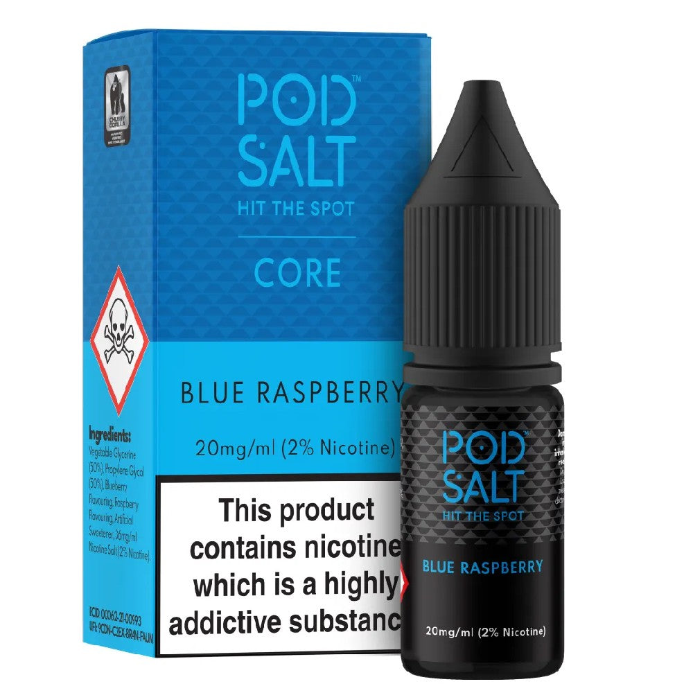 Pod Salt Blue Raspberry 10ml Nicotine Salt E-liquid  Box of 10