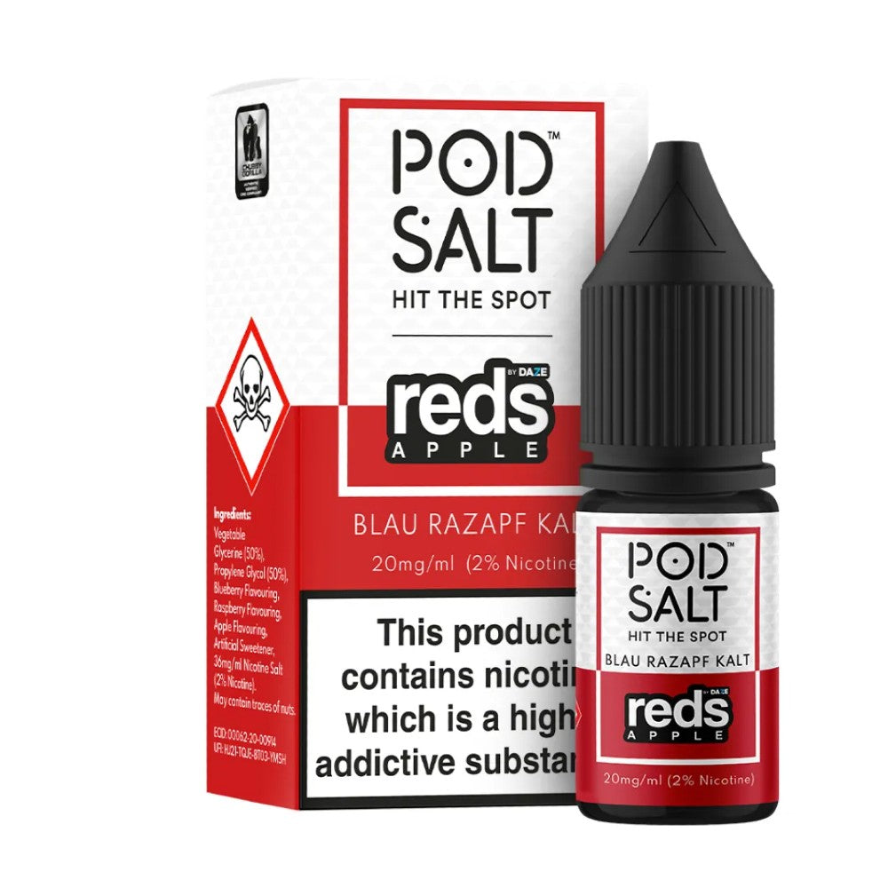 Pod Salt Blue Razapple Ice 10ml Nicotine Salt E-liquid Fusion  Box of 10