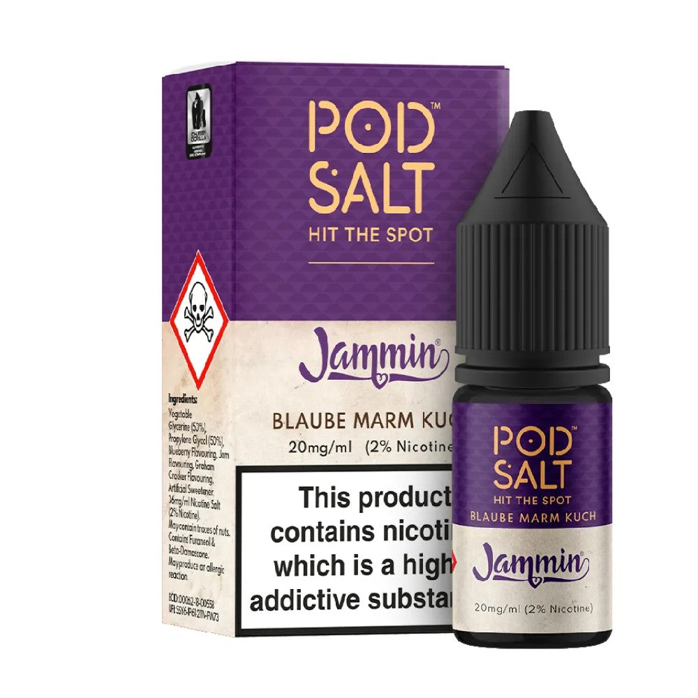 Pod Salt Blueberry Jam Tart 10ml Nicotine Salt E-liquid Fusion  Box of 10