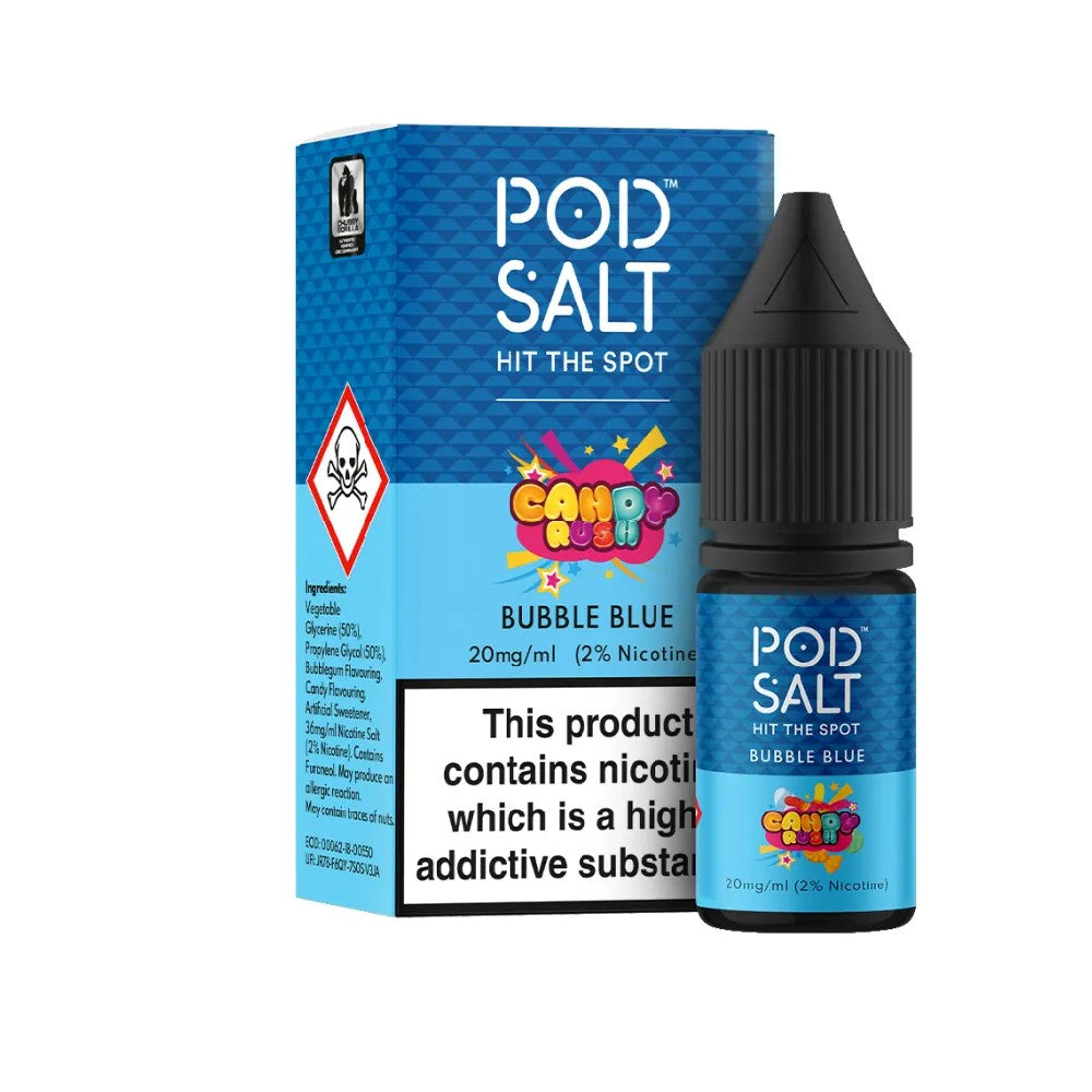 Pod Salt Bubble Blue 10ml Nicotine Salt E-liquid Fusion  Box of 10