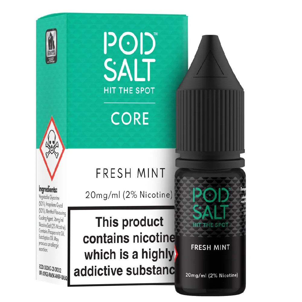 Pod Salt Fresh Mint 10ml Nicotine Salt E-liquid  Box of 10