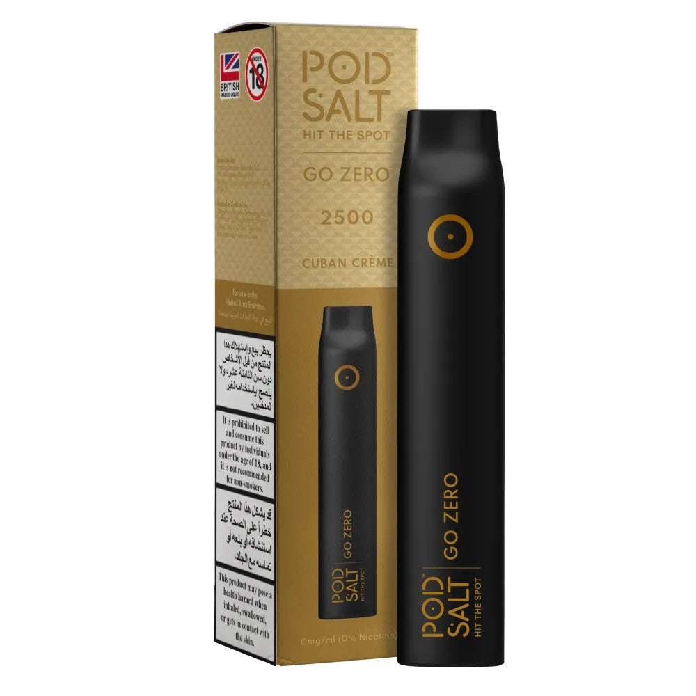 Pod Salt Go Zero Cuban Creme Disposable Device 7ml - 0mg/ml Box Of 10