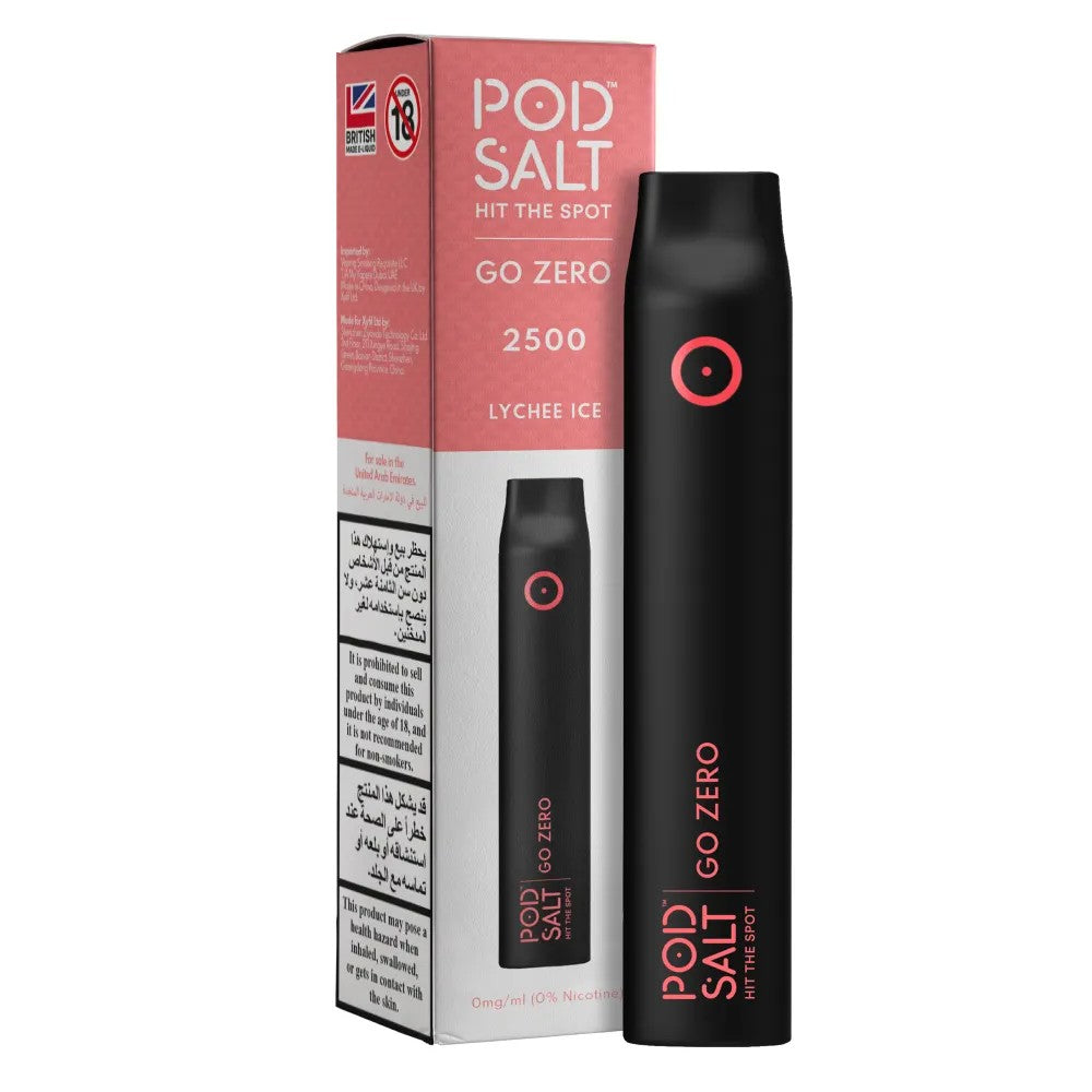 Pod Salt Go Zero Lychee Ice Disposable Device 7ml - 0mg/ml Box Of 10