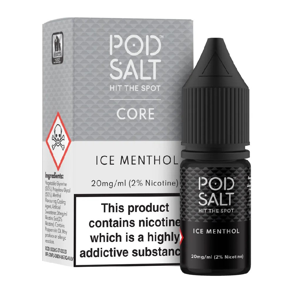 Pod Salt Ice Menthol 10ml Nicotine Salt E-liquid Box Of 10