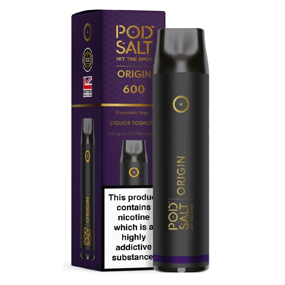 Pod Salt Origin Go 600 Liquor Tobacco Disposable Device 2ml (En) - 20mg/ml Box of 10