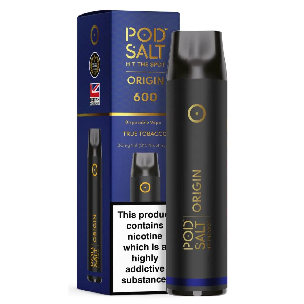 Pod Salt Origin Go 600 True Tobacco Disposable Device 2ml (En) - 20mg/ml Box of 10