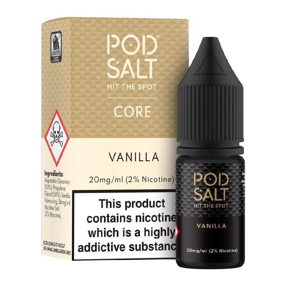 Pod Salt Vanilla 10ml Nicotine Salt E-liquid  Box of 10