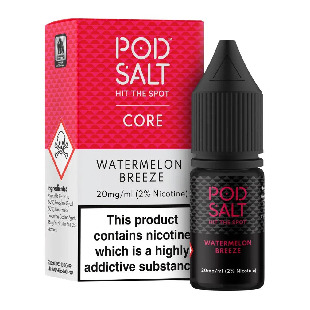 Pod Salt Watermelon Breeze 10ml Nicotine Salt E-liquid Box Of 10