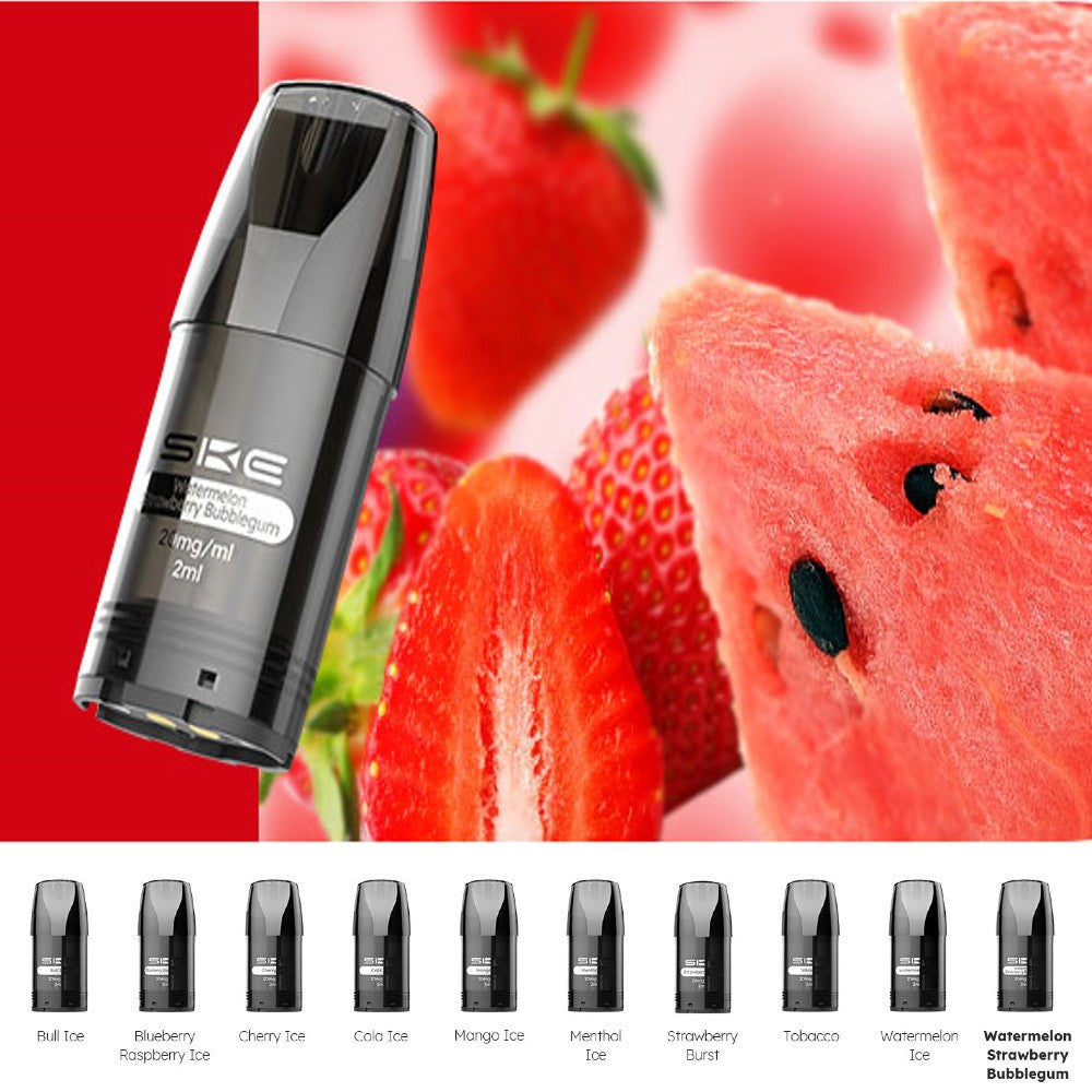 SKE Edge Bar Watermelon Strawberry Bubblegum 600 Puff Disposable Vape Pod Device | 2ml