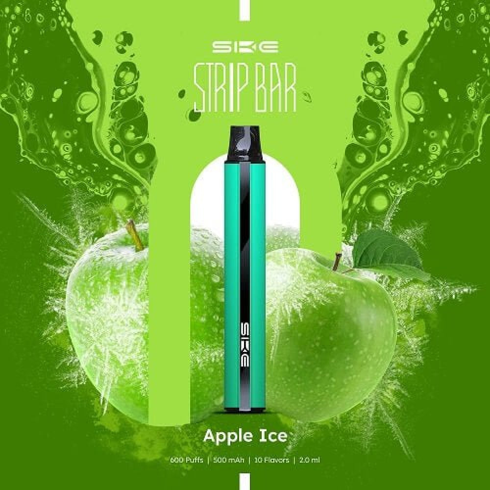 SKE Strip Bar Apple Ice 600 Puff Disposable Vape Pod Device | 20mg