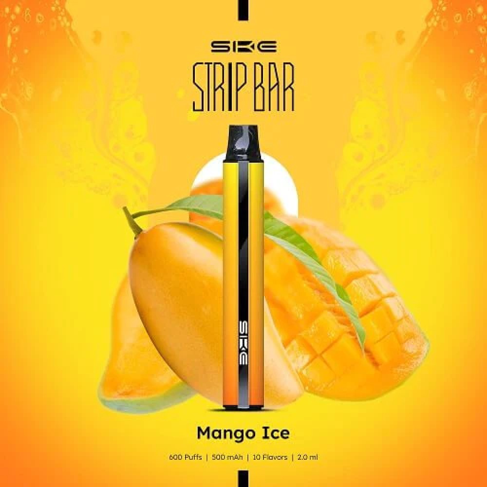 SKE Strip Bar Mango Ice 600 Puff Disposable Vape Pod Device | 20mg