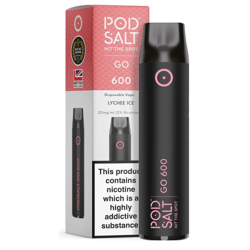 Pod Salt Go 600 Lychee Ice Disposable Device 2ml (En) - 20mg/ml Box of 10