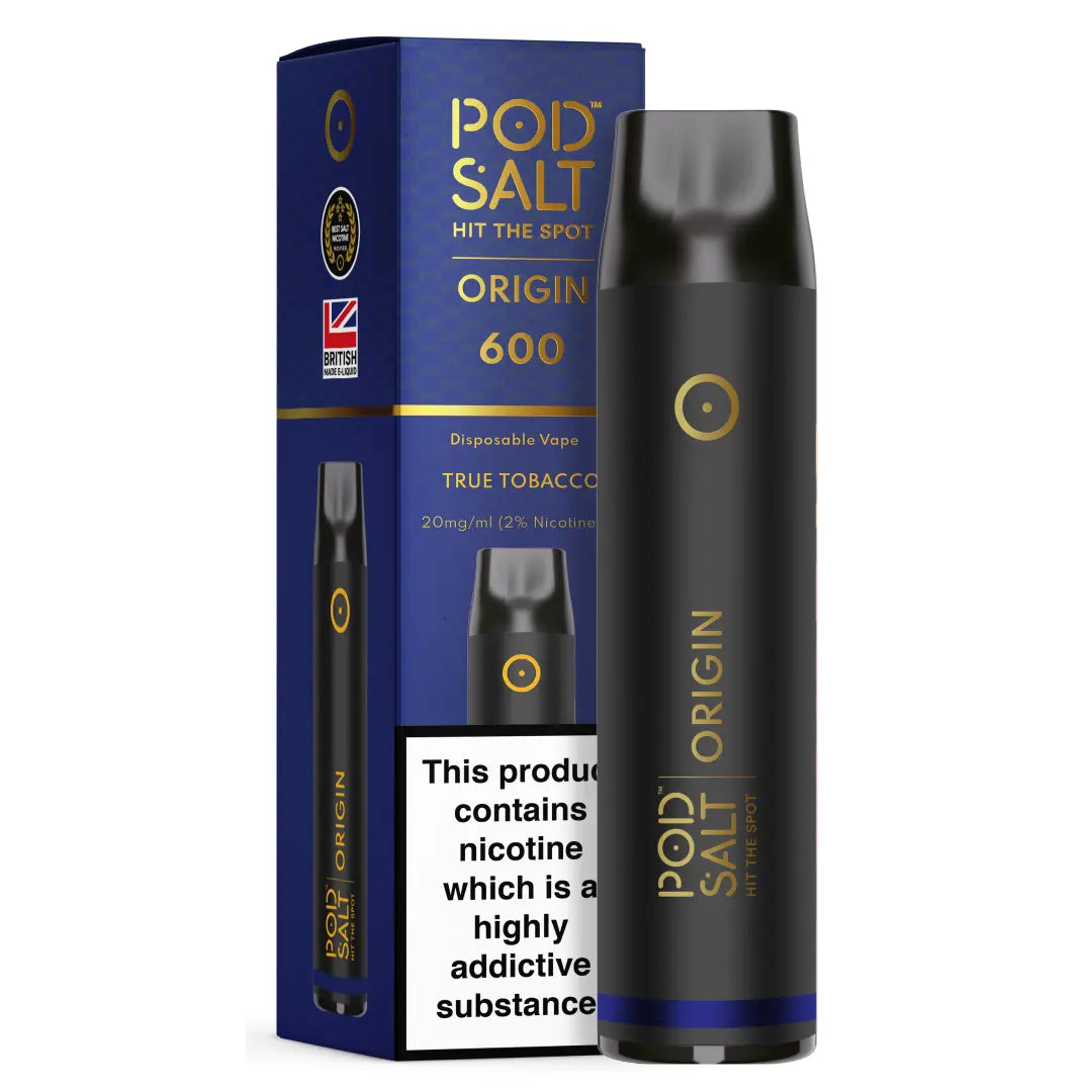 Pod Salt Origin Go 600 True Tobacco Disposable Device 2ml (En) - 20mg/ml Box of 10